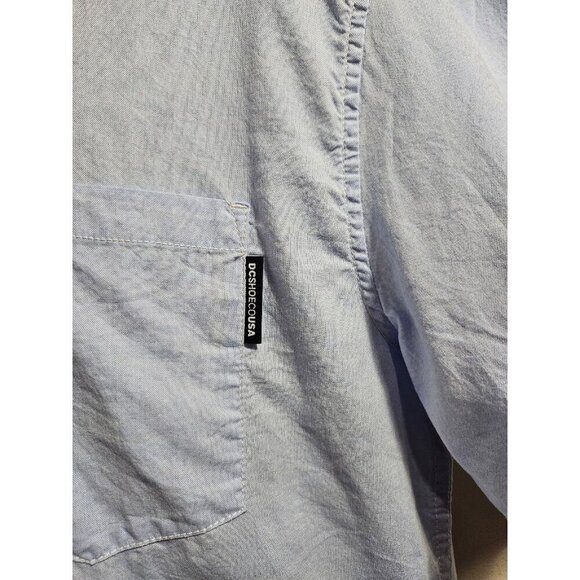 NWT DC Shoes Light Blue Short Sleeve Oxford Shirt XL - Picture 5 of 10